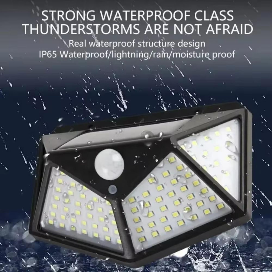 LIUXING Solar-LED-Wandstraßenlampe mit Bewegungsmelder und 3 Beleuchtungsmodi, wasserdichte Außenbeleuchtung für Garten und Treppen, Weiß - Bild 2