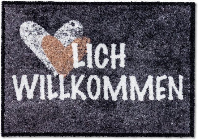 Astra Sauberlaufmatte Pure und Soft mit Herz-Motiv, Grau/Bunt, B/T: 50 x 70 cm - Bild 3