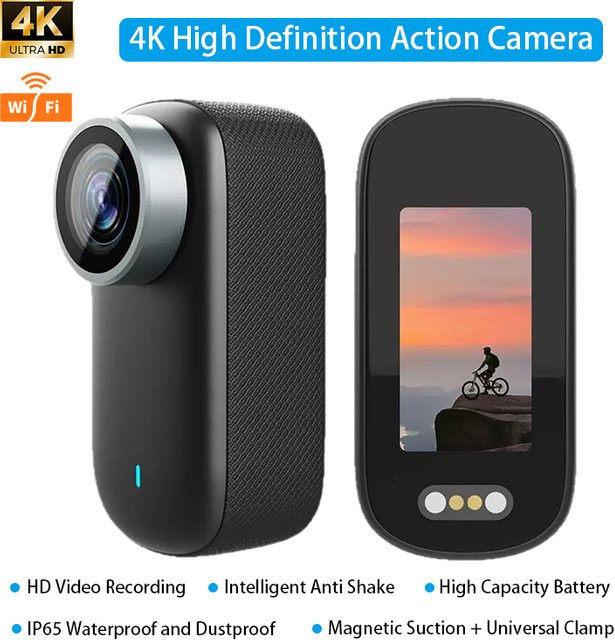 Luxuglow 4K High Definition Action Kamera mit Bildstabilisierung und WiFi, Schwarz - Bild 1