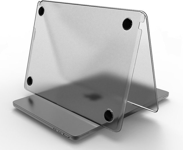NMEGOU Laptoptasche und Ultradünne Ersatzabdeckung für MacBook Air 13,6 M4 15 M3 sowie MacBook Pro 13 M1 M2 14 M4 16 in Grau und Transparent - Bild 1