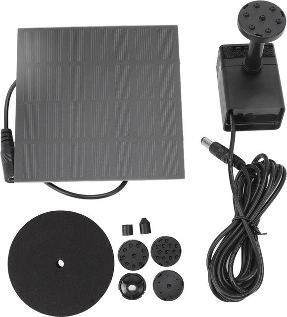Neoglint DIY Solar Wasserpumpe Kit mit 6 Düsen für umweltfreundliche Vogeltränken und Gartenbrunnen - Bild 1