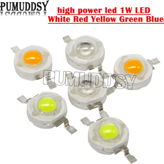 10er Set PUMUDDSY High Power LED 1W in 5 Farben Weiß Rot Gelb Grün Blau - Bild 1