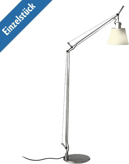 Artemide Tolomeo Basculante LED Stehleuchte aus Aluminium mit transparentem Pergament Schirm in Silber - Bild 1