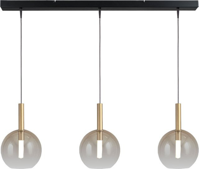 Masterlight Lido LED-Pendelleuchte 3-flammig in Gold mit transparentem Glas - Bild 1