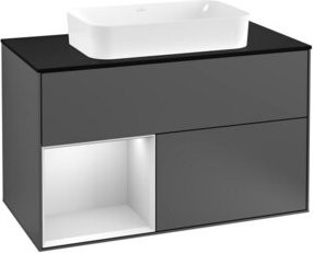 Villeroy & Boch Waschtischunterschrank Finion mit Abdeckplatte, Anthrazit lackiert, Breite: 100 cm, Tiefe: 50,1 cm - Bild 1