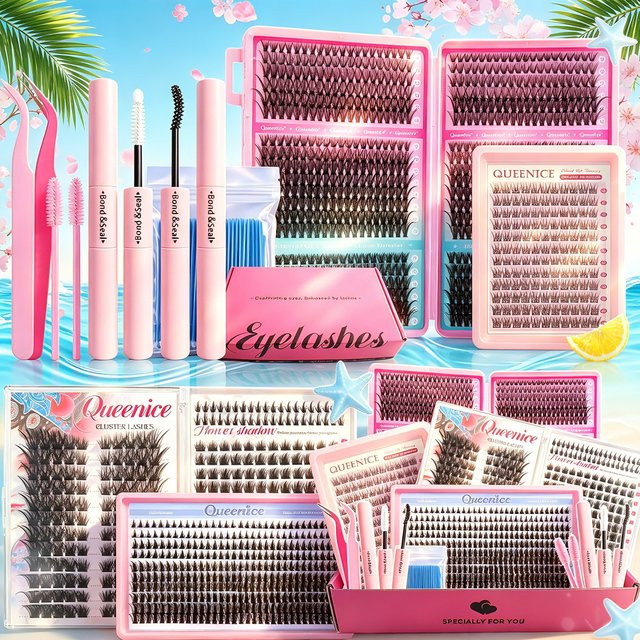 QUEENICE DIY Wimpernverlängerungs-Set, Black, Natürlich - Bild 1