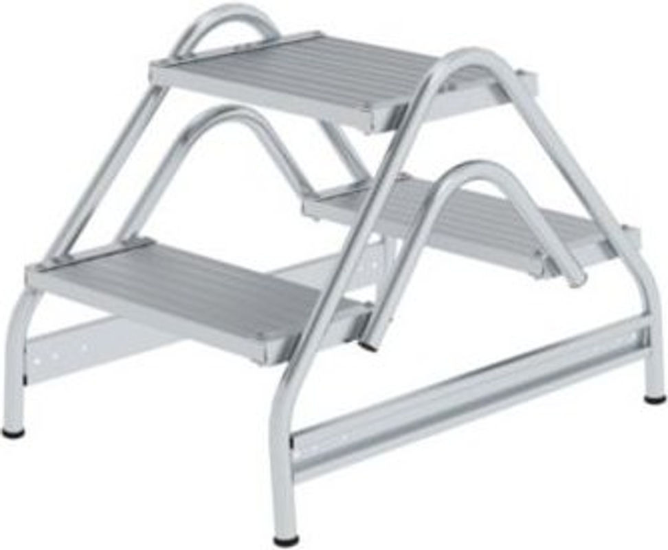 Günzburger Steigtechnik MUNK 50059 Aluminium Arbeitstreppe fahrbar Silber mit maximaler Arbeitshöhe 2,5 m - Bild 2