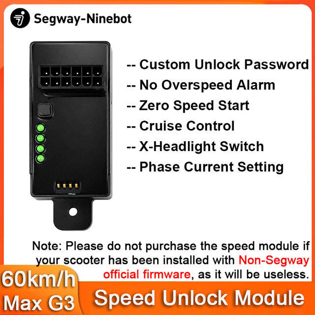 Ninebot by Segway Max G3, G3E, G3D Geschwindigkeits-Entsperrmodul für 60km/h in Schwarz - Bild 1