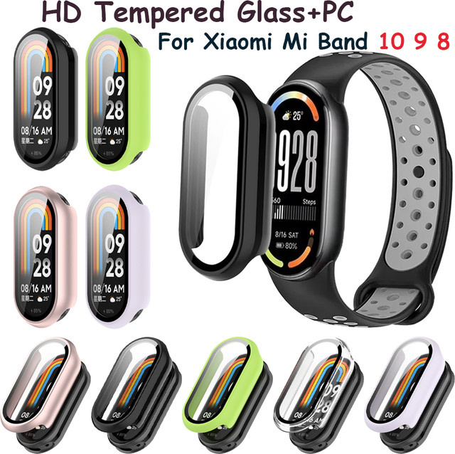 Xiaomi Displayschutz, HD Gehärtetes Glas + PC-Hülle, Xiaomi Band 10 9 8 NFC - Bild 1