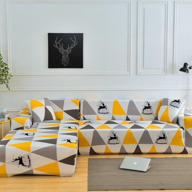 Housmife Elastischer Sofabezug mit Blumenmuster, bedruckter Couchbezug für 1-Sitzer, Breite: 90-140 cm, Multicolour - Bild 1