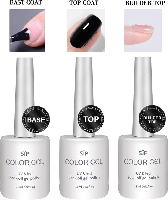 SJP Gel-Top-Coat-Set, 15 ml, klar, glänzend - Bild 1