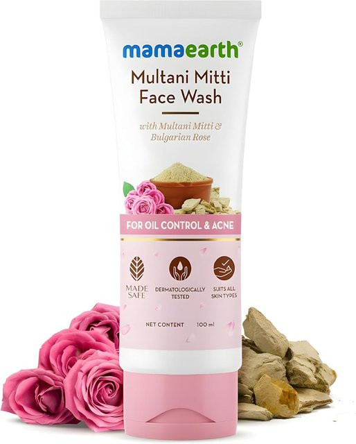 Mamaearth Multani Mitti Gesichtswaschgel, 100 ml, mit Rose, Unisex - Bild 1