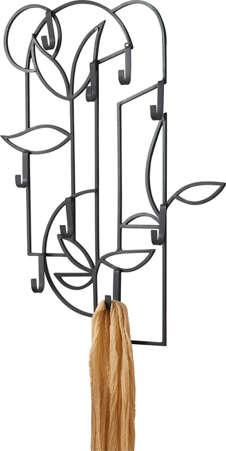 Moderne Wandgarderobe von Heine Home aus Metall in Schwarz oder Grau mit Haken für den Flur, B/H: 60 x 78 cm - Bild 2