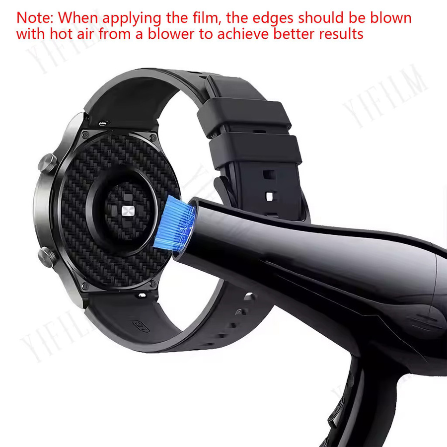 Kohlefaser-Rückenschutzfolie für Huawei Watch GT5/GT6 in Schwarz, kratzfest und anti-fingerabdruck mit vollständiger Abdeckung - Bild 4