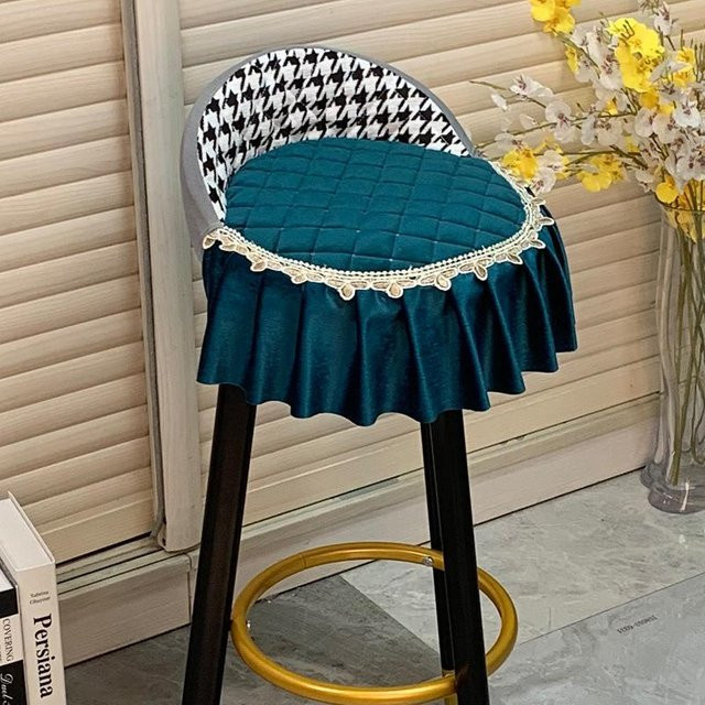 Runde Stuhlhusse von Yiran Furniture aus Polyester mit elastischem Band, rutschfest und waschbar, One Size - Bild 1