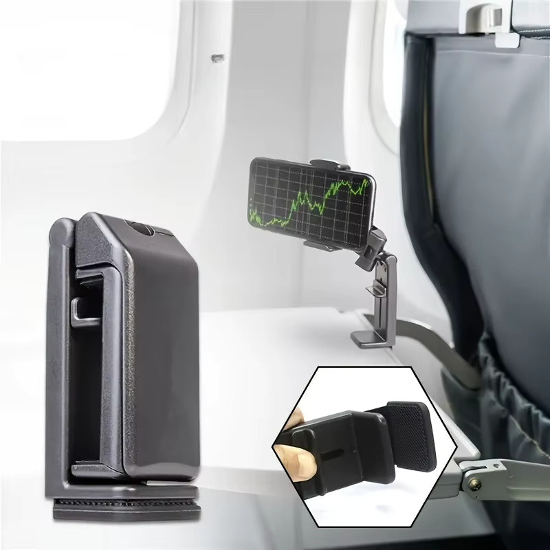 Universelle Flugzeug-Handyhalterung mit dualer 360-Grad-Rotation in Schwarz - Bild 3