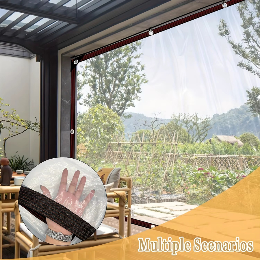 Transparentes wasserdichtes Tuch mit Dichtung für Markisen, Veranden und Camping, B/B: 200 x 200 cm - Bild 3