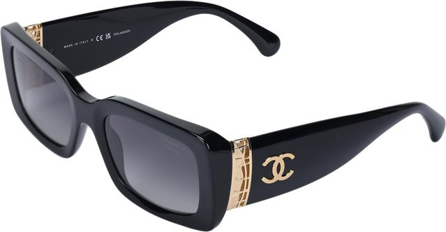 Chanel CH5534-C622/S8 Sonnenbrille, Rechteckig, Vollrand, Schwarz, Unisex, Acetat - Bild 1
