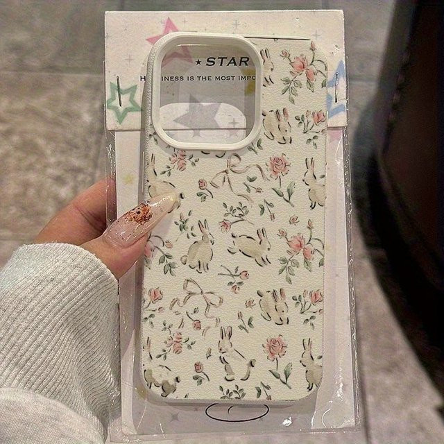 Handyhülle mit Hasen-Blumenmuster für Samsung Galaxy S26 S25 Ultra S24 FE S23 Plus S22 S21 A56 A36 A15 A16 A55 A35 A54 A53 Cover - Bild 1