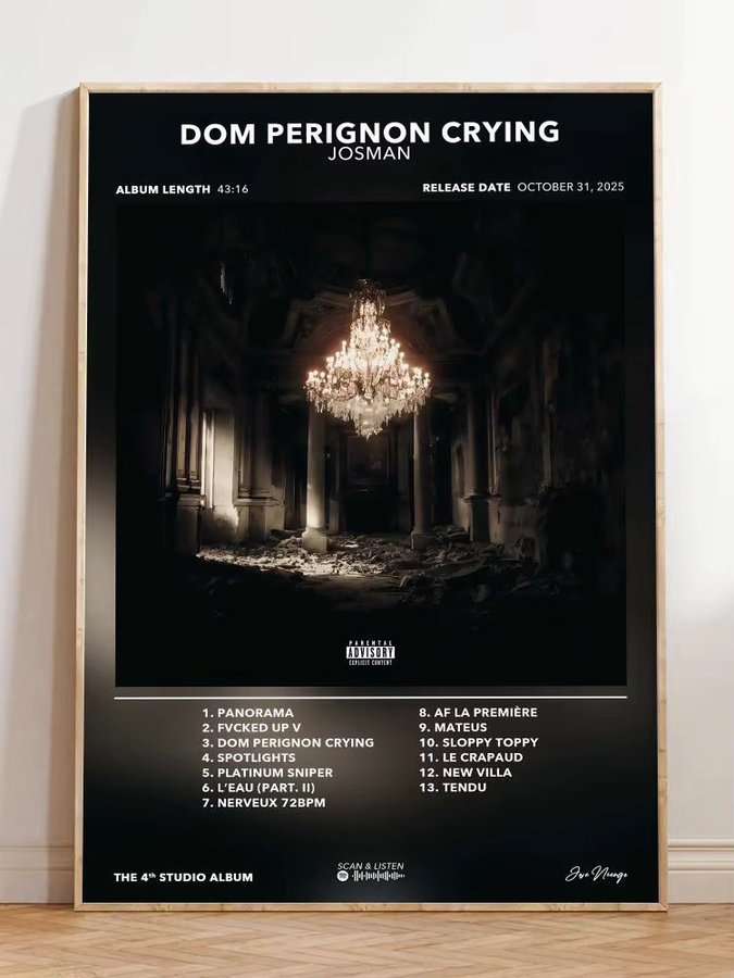 J-Josman Poster Kunst Cover Songs Musik Rap Wandaufkleber aus wasserdichtem Papier in Schwarz - Bild 2