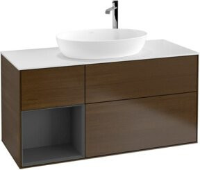 V&B Waschtischunterschrank Finion in Walnuss, Breite: 120 cm, Tiefe: 50,1 cm, lackiert - Bild 1