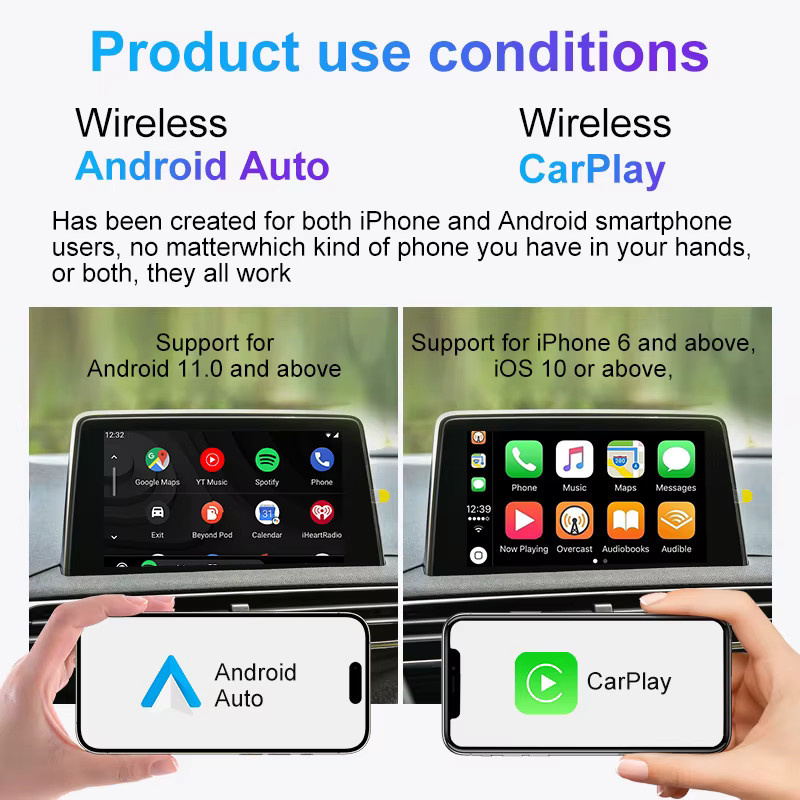 FLIXIVI CarPlay und Android Auto Adapter Schwarz: Kabelloser Konverter mit 5GHz WiFi5 und USB-C Plug-and-Play für kabelgebundene Systeme - Bild 3