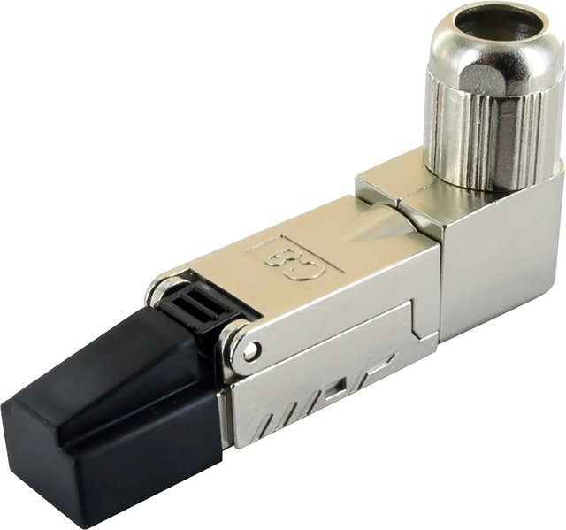 Schwaiger Netzwerkstecker NWST1081 Gewinkelt CAT8.1 Ethernet LAN in Silber - Bild 1