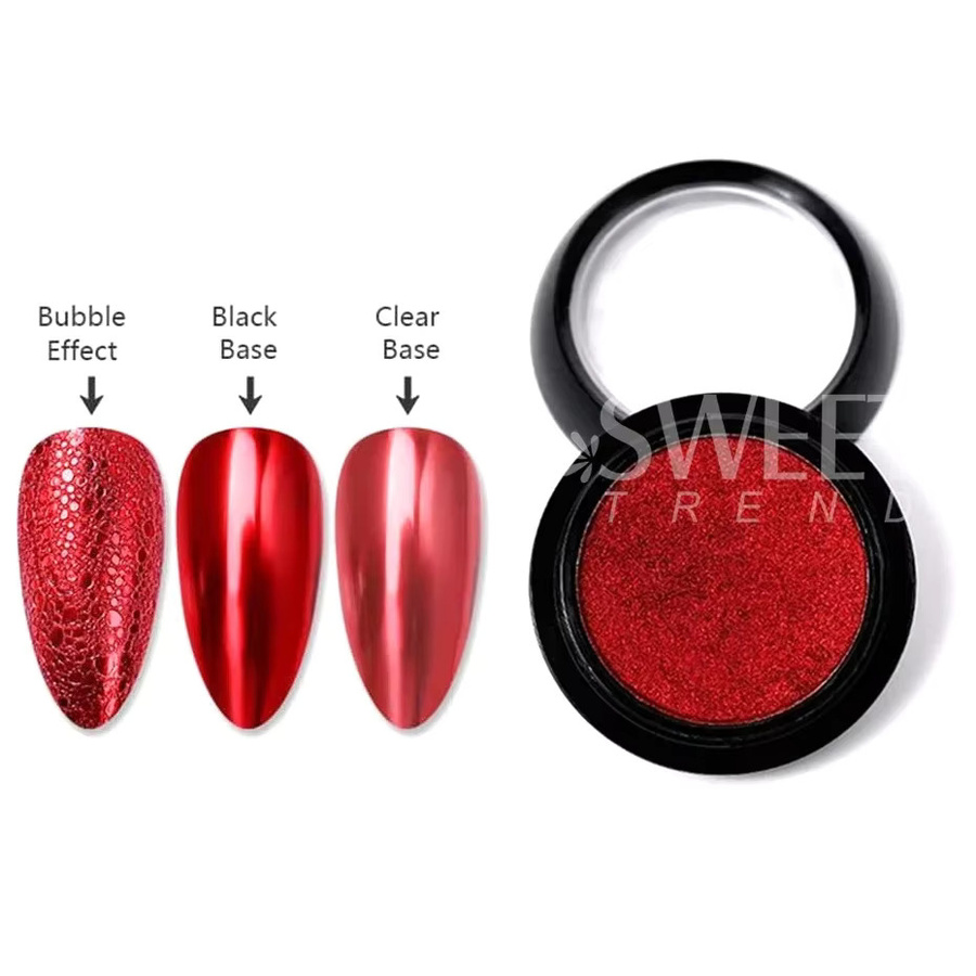 SWEET TREND Nagelglitzer Pulver, Metallic, Rot, Holographisch - Bild 2
