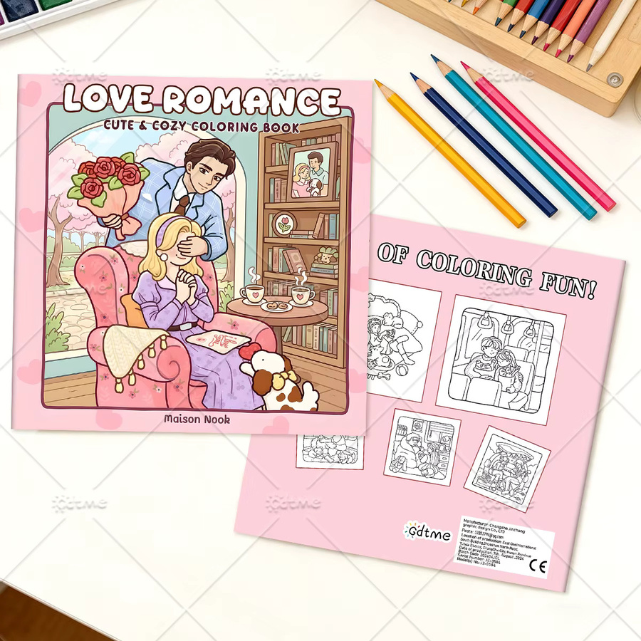 LOVE ROMANCE Malbuch, Erwachsene, Mehrfarbig - Bild 2