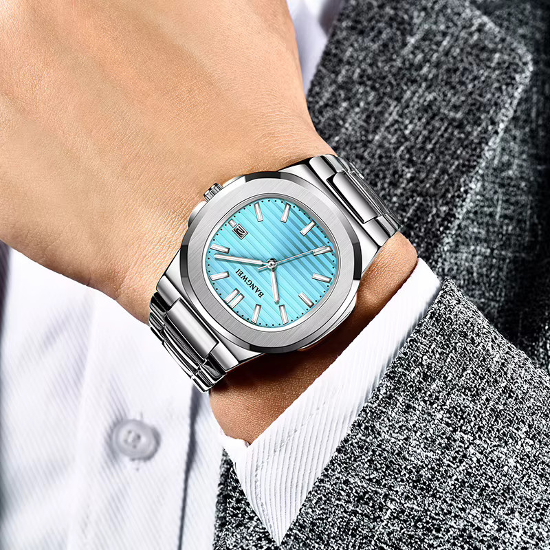BANGWEI Chronograph, Quarz, Edelstahl, Blau, Herren - Bild 6