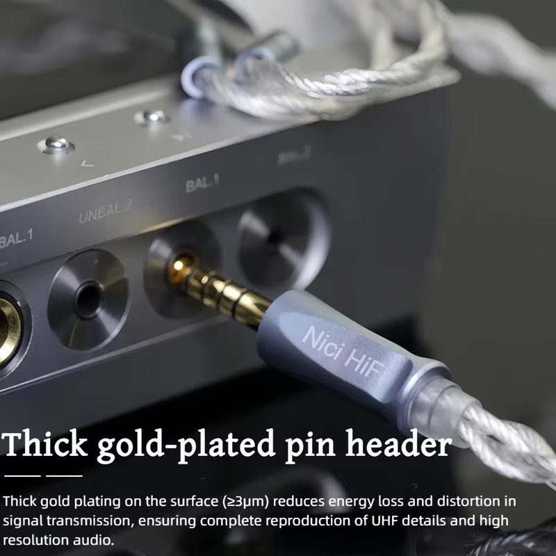 NIWERADCI HiFi-17 In-Ear-Kopfhörer-Upgrade-Kabel mit 0,78mm 2pin/mmcx/ie900/HD800 auf 4,4mm/4pin XLR für Delci Explorer DaVinci Himalaya - Bild 4
