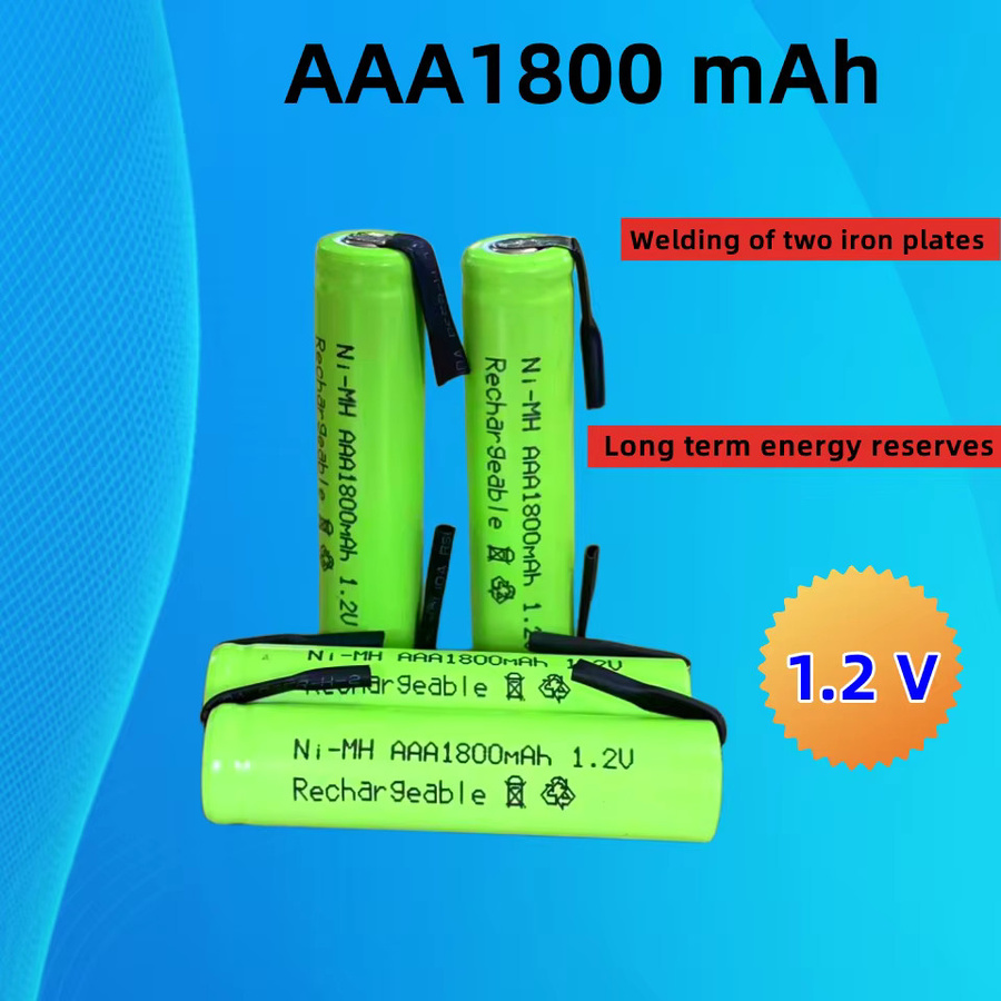 Aimjin AAA Ni-MH Akku 1,2 V 1800 mAh mit Lötfahnen in Grün für Philips und Braun Elektrorasierer sowie Zahnbürsten - Bild 2