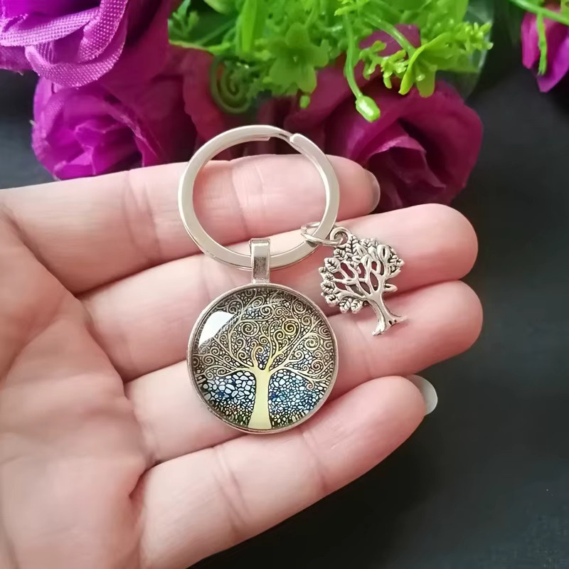 Schlüsselanhänger Noter, Buntglas, Pfau, Baum des Lebens, Unisex - Bild 2