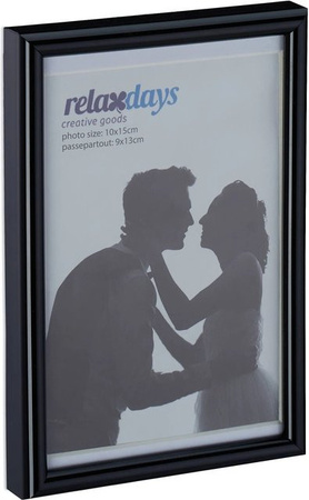 Relaxdays Bilderrahmen aus Kunststoff in Schwarz, 2er Set, B/H: 10 x 15 cm