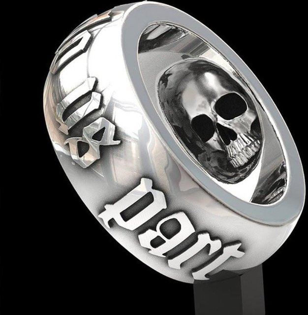 YIRAN Jewelry Ring 925 Silber, Schwarz, Wolf, Unisex, Vintage - Bild 1