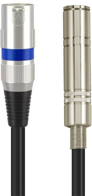 BSN Symmetrisches Audio-Adapterkabel von 6,35 mm 1/4 Zoll Buchse auf XLR 3-Pin Stecker und Buchse für Mikrofon, Mischpult und Studio - Bild 1