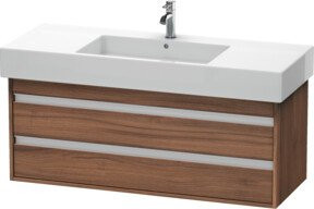Duravit Waschtischunterschrank Ketho in Nussbaum Natur, wandhängend mit 2 Schubladen, Breite: 120 cm, Tiefe: 45,5 cm, Höhe: 48 cm - Bild 1