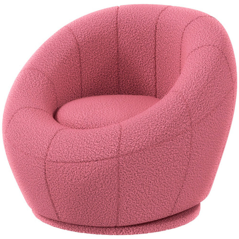 HOMCOM Drehbarer Loungesessel aus Plüsch in Rosa mit Armlehnen, B/T/H: 60 x 56 x 48 cm - Bild 5