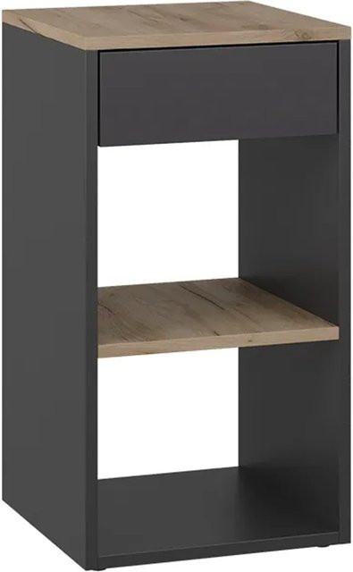 Vicco Nachttisch Dany in Anthrazit mit einer Schublade, B/H: 35 x 65 cm - Bild 1