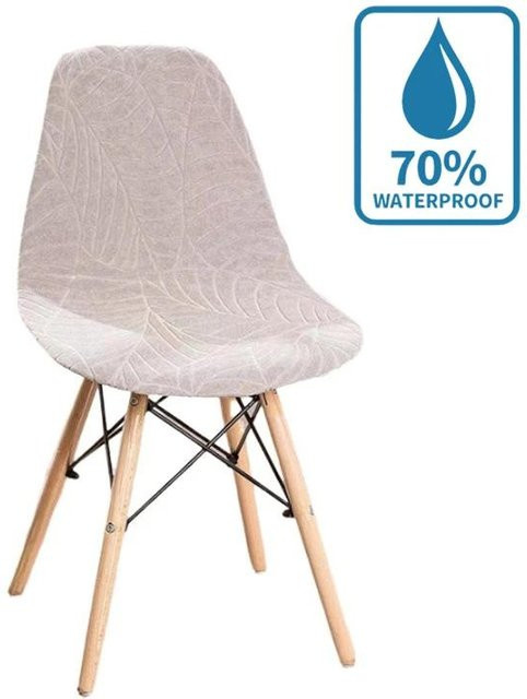 New Leaf Wasserdichter Stuhlbezug aus Jacquard ohne Armlehnen, einfarbig - Bild 1