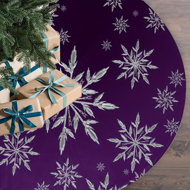 VIKAMA Weihnachtsbaum Rock mit Snowflake Print in Deep Purple - Bild 1