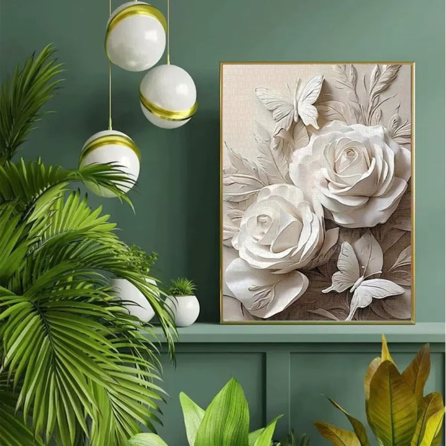 Adu Puzzle, 1.000 Teile, 3D-Blumenrelief, weiße Rosen und Schmetterlinge - Bild 3