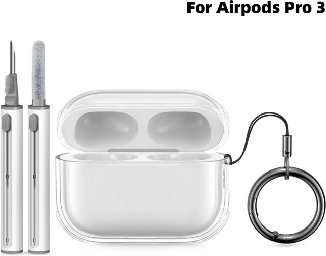 Transparente TPU-Airbag-Schutzhülle für Apple AirPods Pro 3 inklusive Reinigungsset - Bild 1