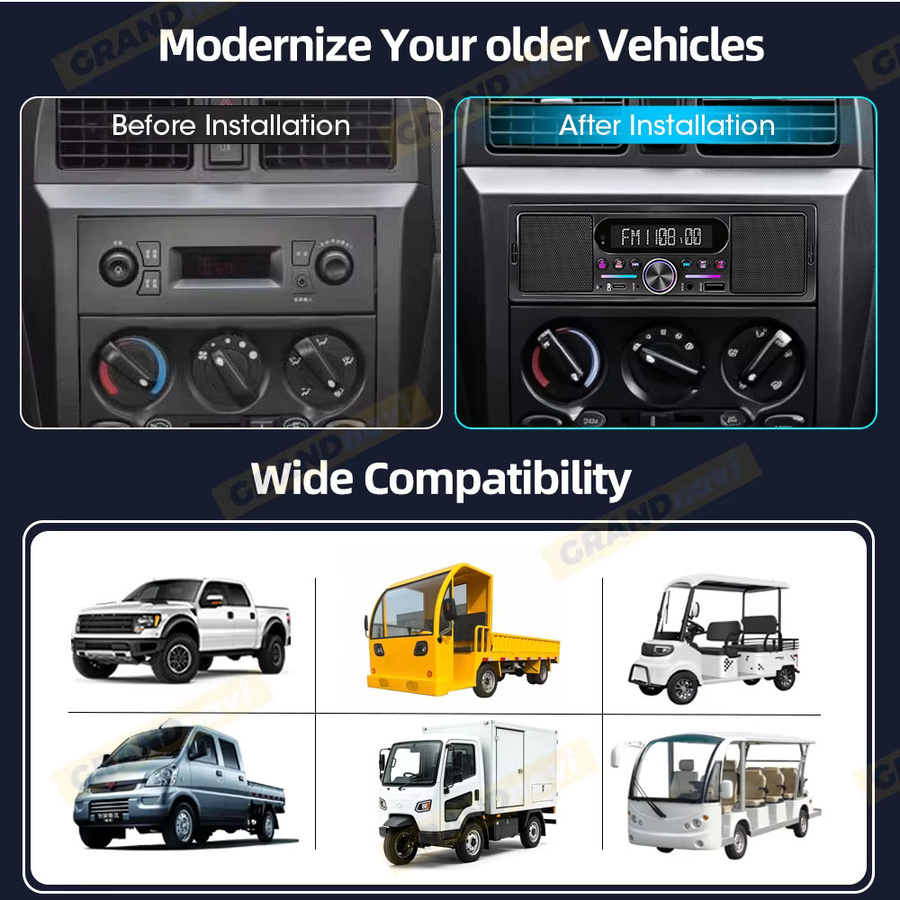 Grandnavi Auto-MP3-Radio-Player mit Bluetooth, USB und AUX in Schwarz - Bild 3