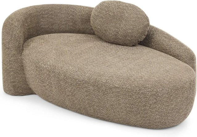PXloue 2-Sitzer Stoffsofa aus Teddyfell und Schaumstoff, Bodensessel für Wohnzimmer und Schlafzimmer, Braun - Bild 1