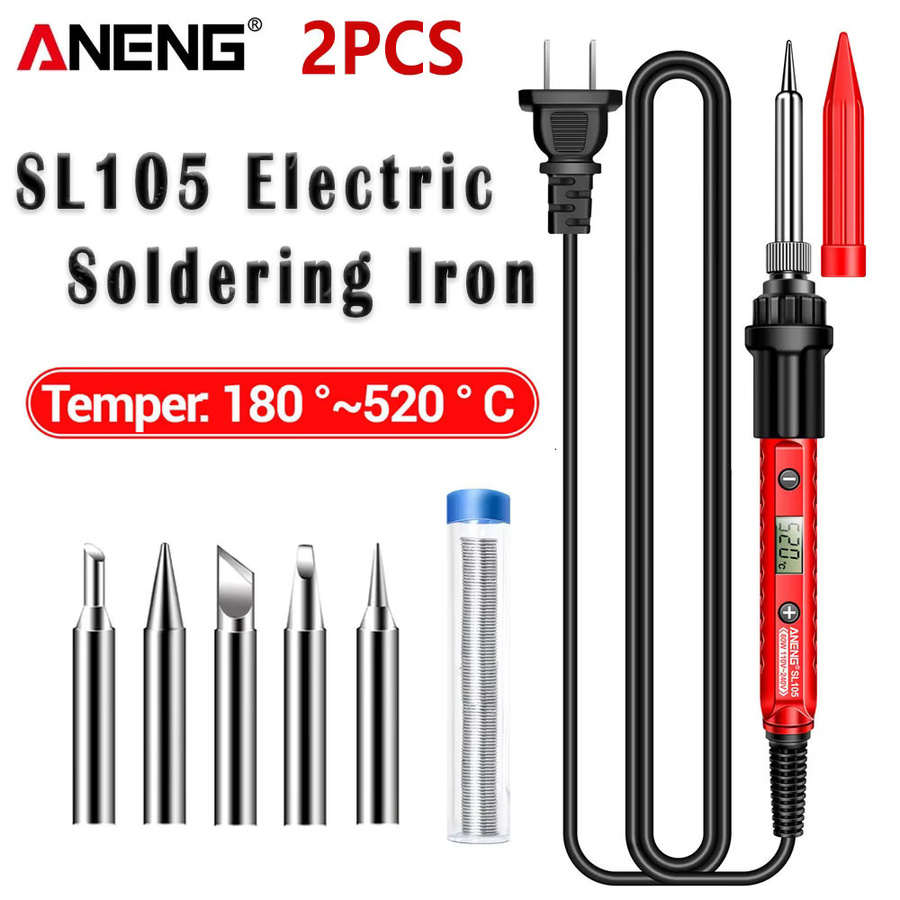 ANENG SL105 Elektrischer Lötkolben in Rot, einstellbares Schweißlöt-Reparaturwerkzeug-Kit - Bild 7