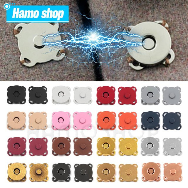 Hamoshop Metall Magnetverschluss Set in Silber, aufnähbare Magnetknöpfe für Geldbörsen und Handtaschen - Bild 1