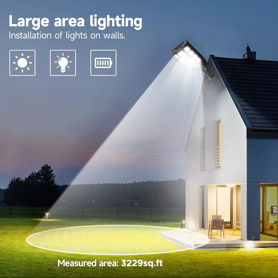 UMEXUS LED-Solarlampe für den Außenbereich mit Bewegungsmelder und Dämmerungssensor, weiß-schwarze Wandleuchte für Garten und Hof - Bild 5