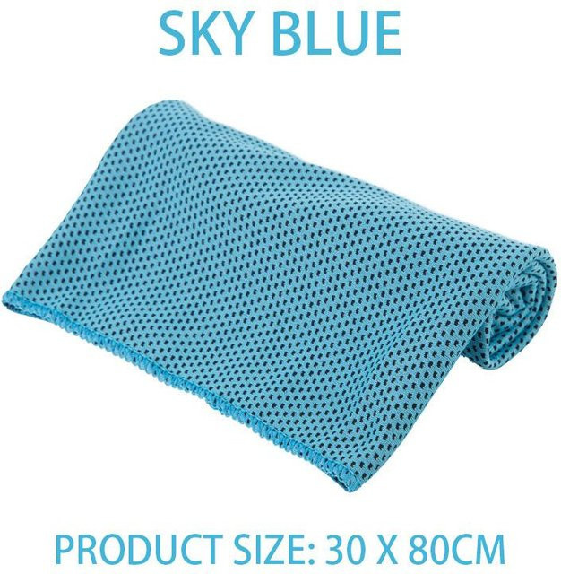 Schnelltrocknendes Mikrofaserhandtuch von Yiran bag in Blau, ideal für Sport, Camping, Schwimmen und Yoga, B/H: 30 x 80 cm - Bild 1