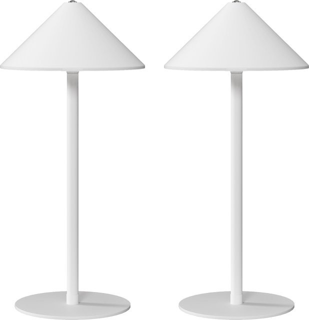 HOMCOM 2er Set Tischlampen aus Metall in Weiß, aufladbare LED Nachttischlampen mit Touch-Schalter und 3 Lichtfarben für Wohnzimmer und Schlafzimmer - Bild 1